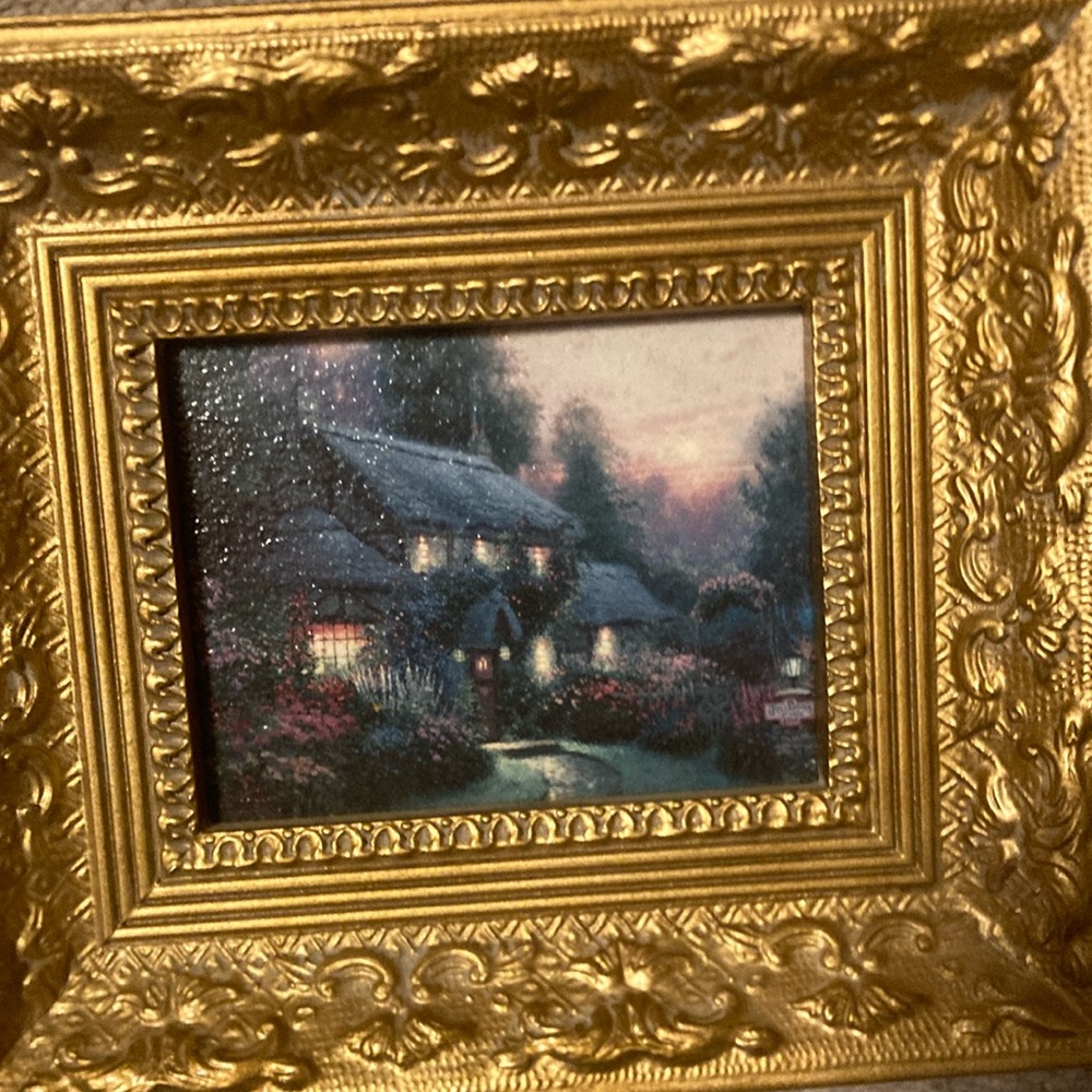 Ornate Gold Framed Cottage Scene